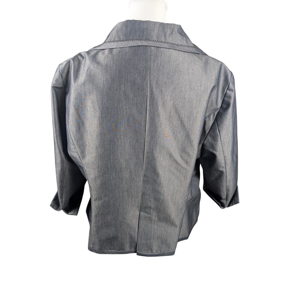 Nygard Collection Gray Suit Coat Blazer Opal Button Classic Size 16 Career - Picture 4 of 8